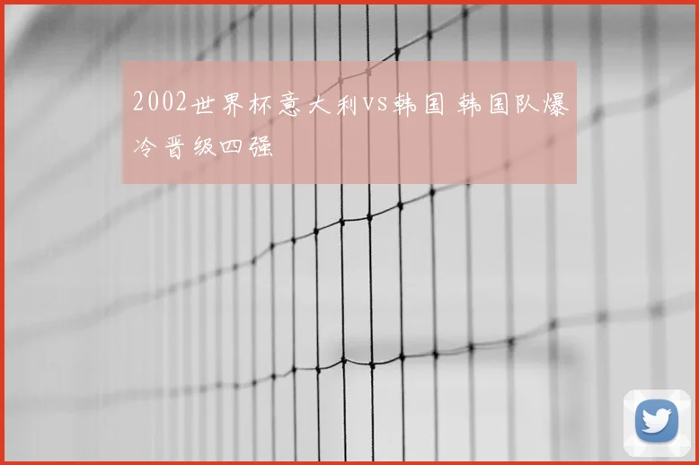 2002世界杯意大利vs韩国 韩国队爆冷晋级四强